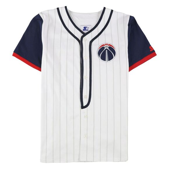 STARTER Mens Washington Wizards Button Up Shirt, White, NWT - Picture 1 of 2
